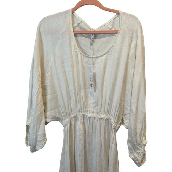 Rachel Pally Jacquard Yaritza Cream Ecru Minimalist Coastal Midi Dress Small - Picture 8 of 14